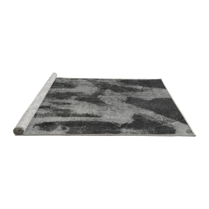 Sideview of Machine Washable Abstract Gray Modern Rug, wshabs1153gry