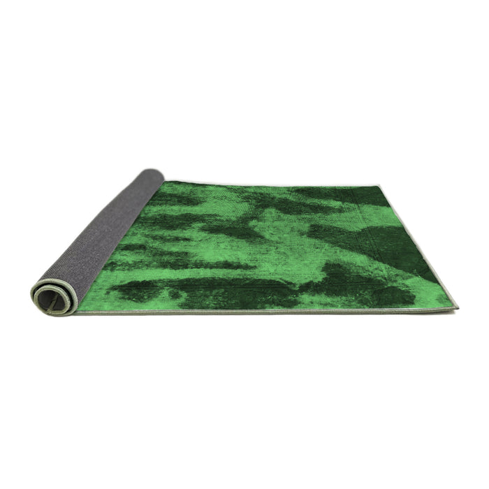 Sideview of Abstract Emerald Green Modern Rug, abs1153emgrn