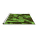 Sideview of Machine Washable Abstract Green Modern Area Rugs, wshabs1153grn