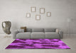 Machine Washable Abstract Purple Modern Area Rugs in a Living Room, wshabs1153pur