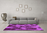 Machine Washable Abstract Purple Modern Rug, wshabs1153pur