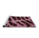 Sideview of Machine Washable Abstract Dark Pink Rug, wshabs1154