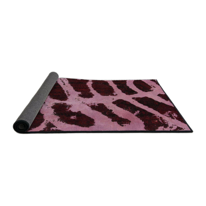 Sideview of Abstract Dark Pink Modern Rug, abs1154
