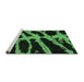 Sideview of Machine Washable Abstract Emerald Green Modern Area Rugs, wshabs1154emgrn