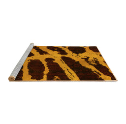 Sideview of Machine Washable Abstract Yellow Modern Rug, wshabs1154yw