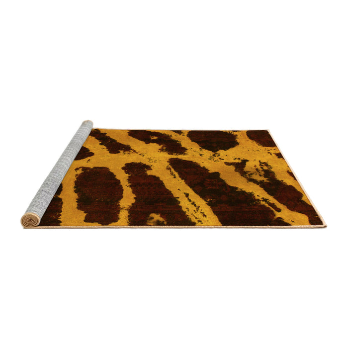 Sideview of Machine Washable Abstract Yellow Modern Rug, wshabs1154yw