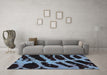 Machine Washable Abstract Light Blue Modern Rug in a Living Room, wshabs1154lblu