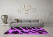 Machine Washable Abstract Purple Modern Area Rugs in a Living Room, wshabs1154pur