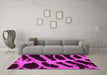 Machine Washable Abstract Pink Modern Rug in a Living Room, wshabs1154pnk