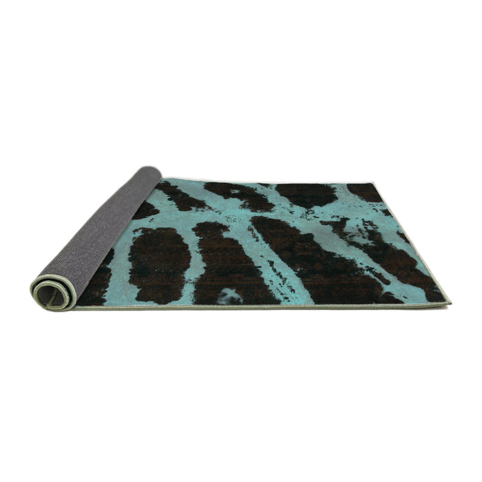 Sideview of Abstract Turquoise Modern Rug, abs1154turq