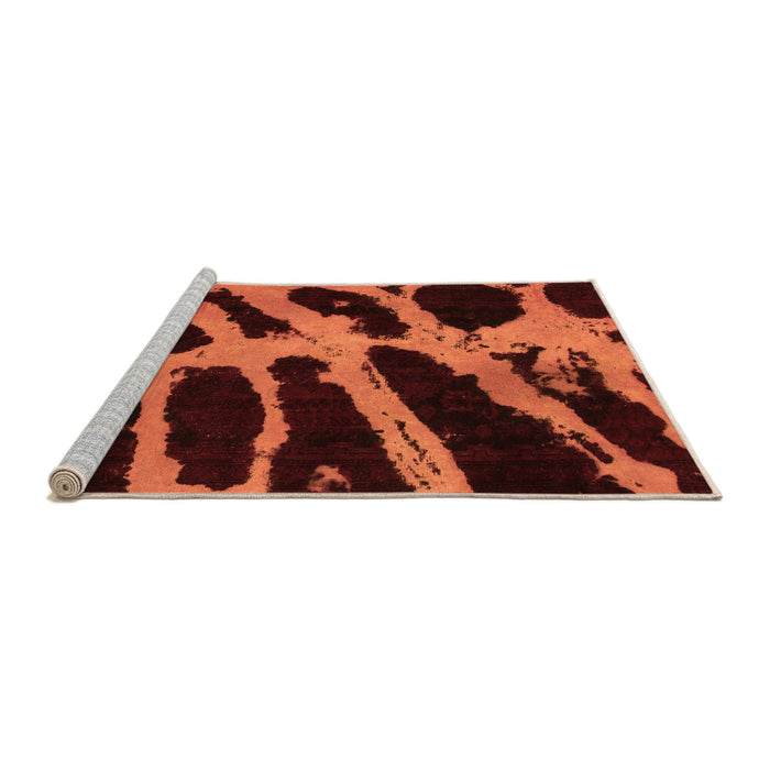 Sideview of Machine Washable Abstract Orange Modern Area Rugs, wshabs1154org