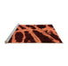 Sideview of Machine Washable Abstract Orange Modern Area Rugs, wshabs1154org