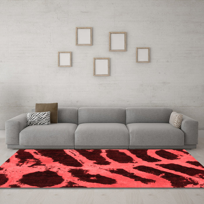 Modern Red Washable Rugs