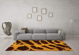 Machine Washable Abstract Yellow Modern Rug in a Living Room, wshabs1154yw