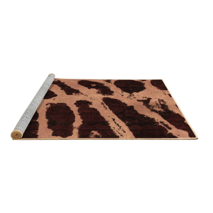 Sideview of Machine Washable Abstract Brown Modern Rug, wshabs1154brn