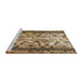 Sideview of Machine Washable Abstract Brown Sugar Brown Rug, wshabs1155