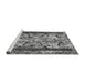 Sideview of Machine Washable Abstract Gray Modern Rug, wshabs1155gry