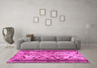 Machine Washable Abstract Pink Modern Rug in a Living Room, wshabs1155pnk