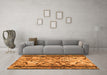 Machine Washable Abstract Orange Modern Area Rugs in a Living Room, wshabs1155org