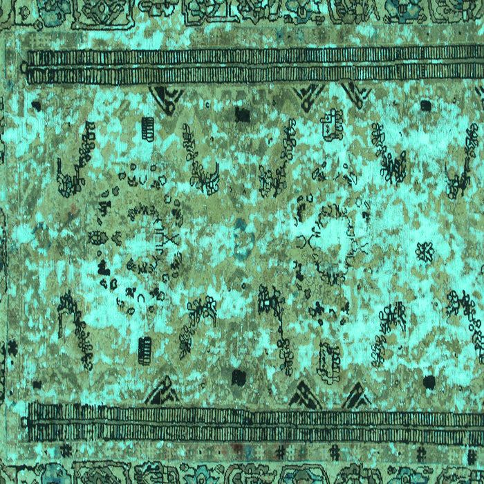Square Machine Washable Abstract Turquoise Modern Area Rugs, wshabs1155turq