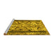 Sideview of Machine Washable Abstract Yellow Modern Rug, wshabs1155yw