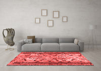 Machine Washable Abstract Red Modern Rug, wshabs1155red