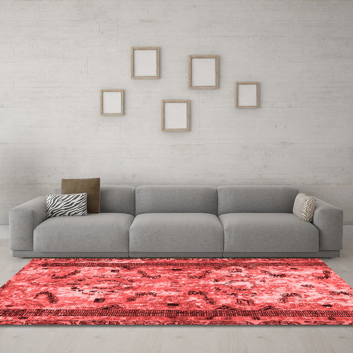 Modern Red Washable Rugs