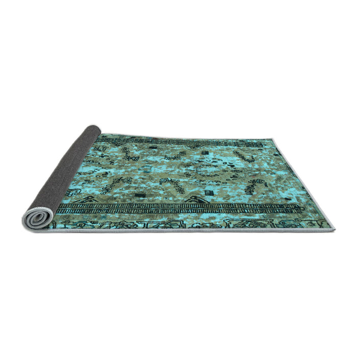 Sideview of Abstract Light Blue Modern Rug, abs1155lblu