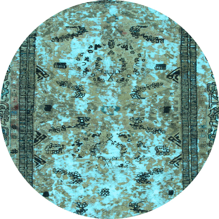 Round Machine Washable Abstract Light Blue Modern Rug, wshabs1155lblu