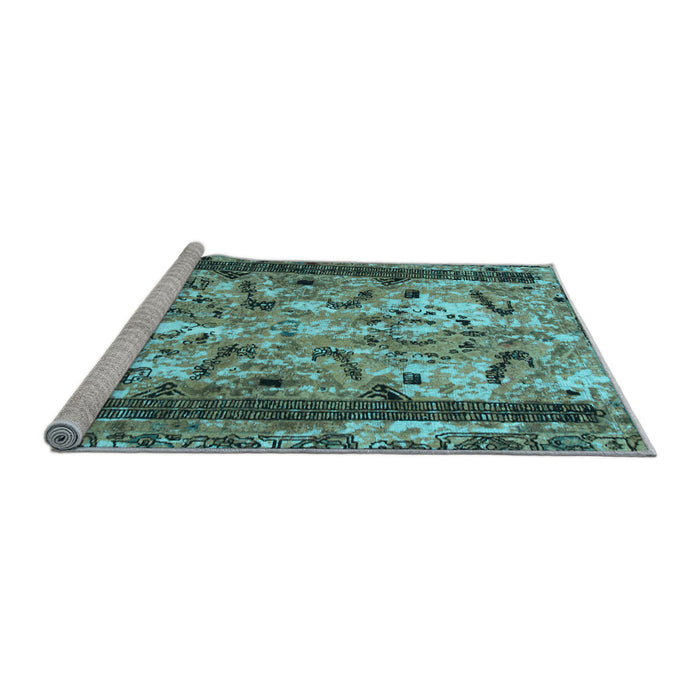 Sideview of Machine Washable Abstract Light Blue Modern Rug, wshabs1155lblu