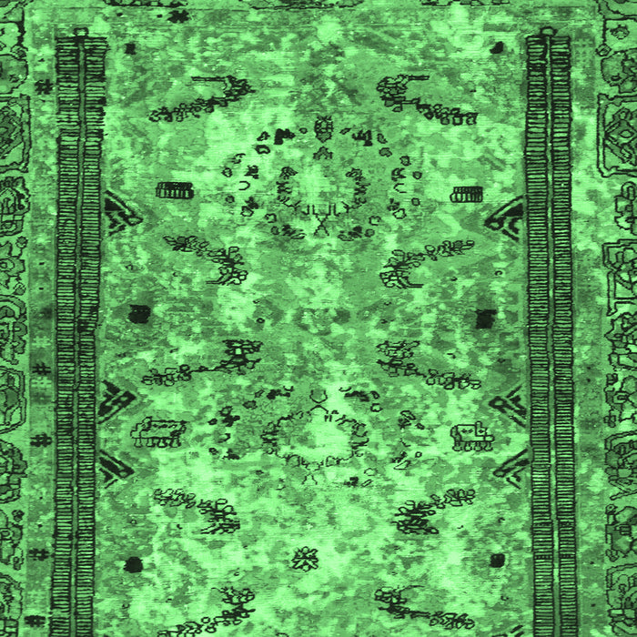Square Abstract Emerald Green Modern Rug, abs1155emgrn
