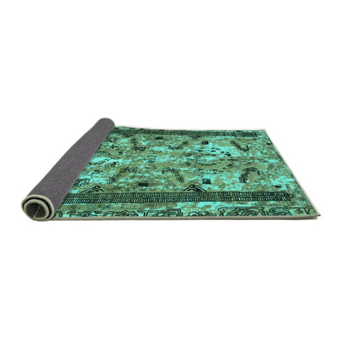 Sideview of Abstract Turquoise Modern Rug, abs1155turq