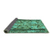 Sideview of Abstract Turquoise Modern Rug, abs1155turq