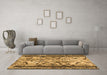 Machine Washable Abstract Brown Modern Rug in a Living Room,, wshabs1155brn