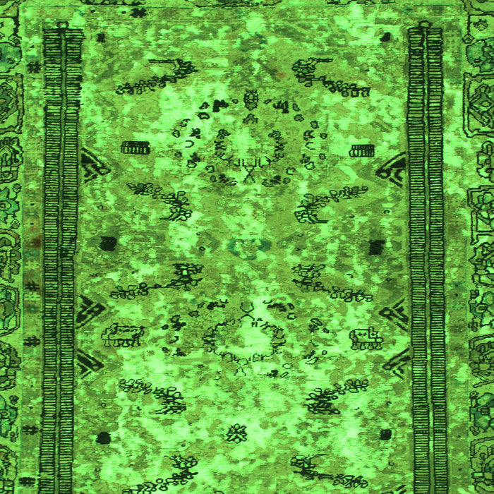 Square Machine Washable Abstract Green Modern Area Rugs, wshabs1155grn