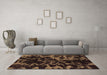 Machine Washable Abstract Brown Modern Rug in a Living Room,, wshabs1156brn