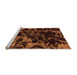 Sideview of Machine Washable Abstract Orange Modern Area Rugs, wshabs1156org