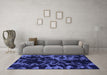 Machine Washable Abstract Blue Modern Rug in a Living Room, wshabs1156blu