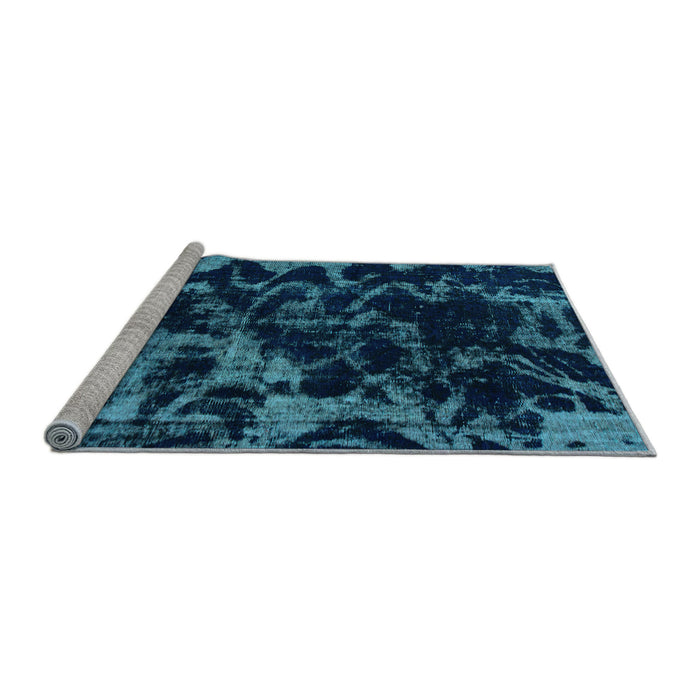 Sideview of Machine Washable Abstract Light Blue Modern Rug, wshabs1156lblu