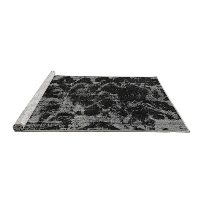 Sideview of Machine Washable Abstract Gray Modern Rug, wshabs1156gry