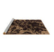 Sideview of Machine Washable Abstract Brown Modern Rug, wshabs1156brn