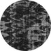 Round Machine Washable Abstract Gray Modern Rug, wshabs1156gry