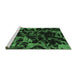 Sideview of Machine Washable Abstract Emerald Green Modern Area Rugs, wshabs1156emgrn