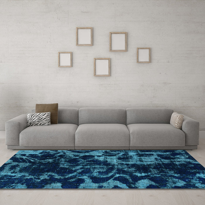 Machine Washable Abstract Light Blue Modern Rug in a Living Room, wshabs1156lblu