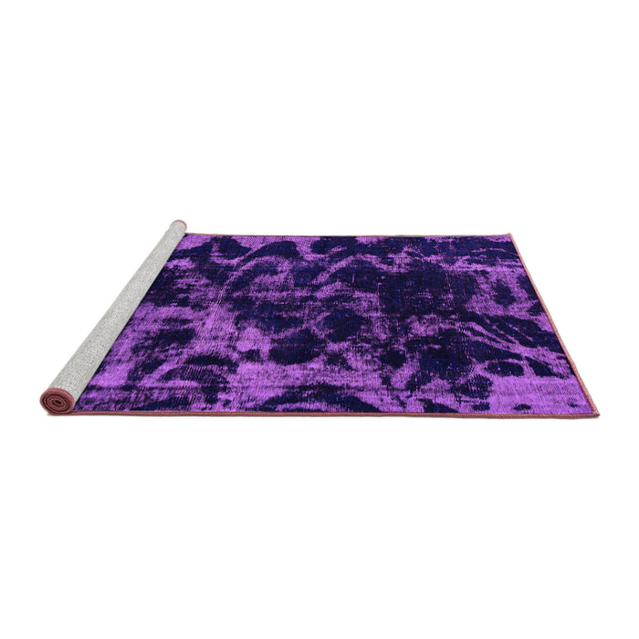 Sideview of Machine Washable Abstract Purple Modern Area Rugs, wshabs1156pur