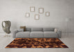 Machine Washable Abstract Orange Modern Area Rugs in a Living Room, wshabs1156org