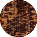 Round Abstract Orange Modern Rug, abs1156org