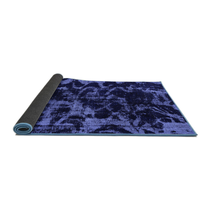 Sideview of Abstract Blue Modern Rug, abs1156blu