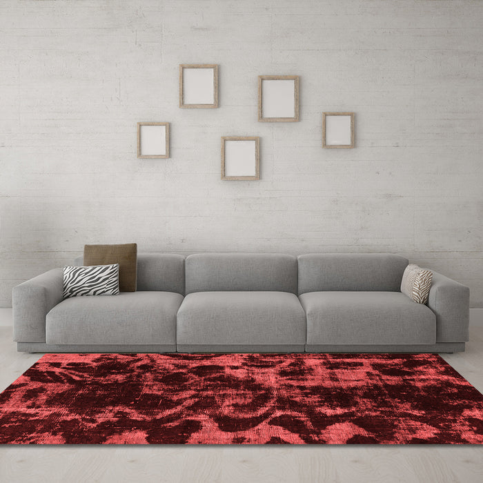 Modern Red Washable Rugs
