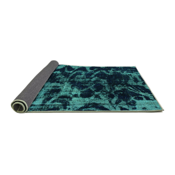 Sideview of Abstract Turquoise Modern Rug, abs1156turq